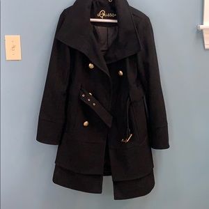 Guess Black Pea Coat